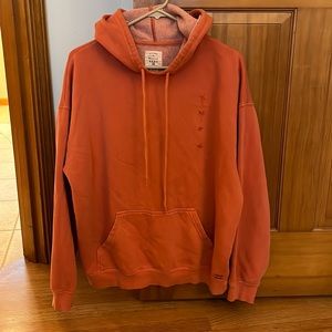 Soft Fall/Spring Orange, Billa Bong hooded sweatshirt. Cute, detail. Size S.